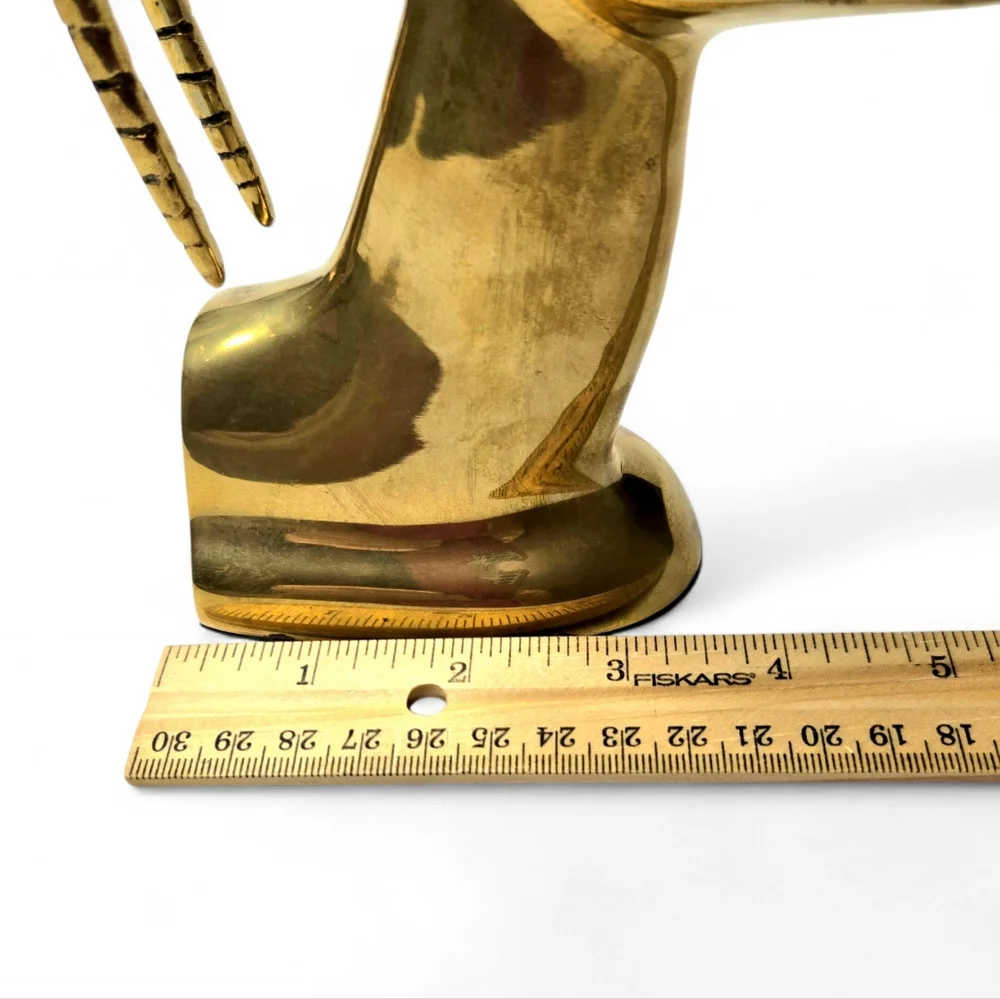 Solid Brass Gazellle Bookends. - Picture 8 of 8